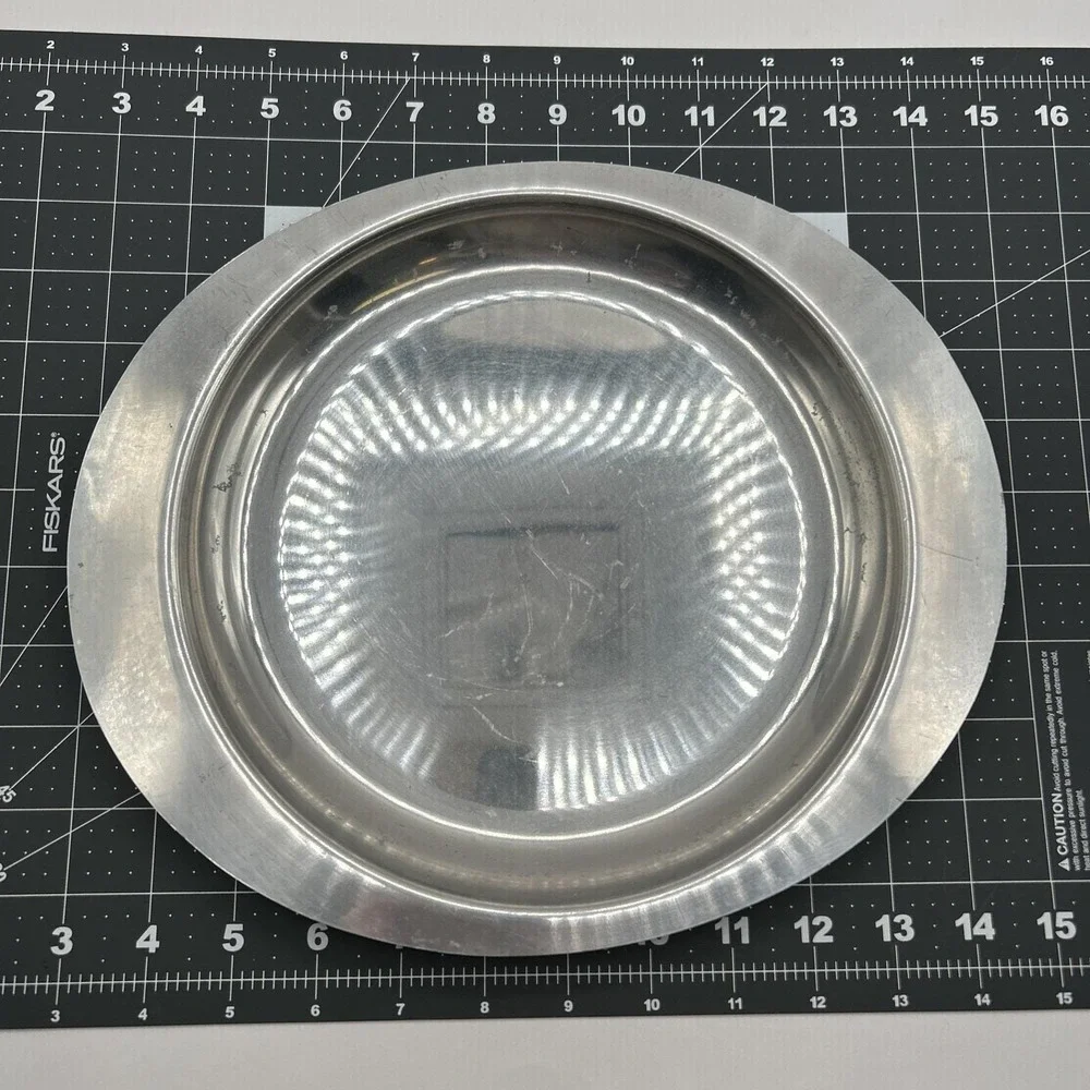 Lot of 4 Metal Oval Plate Platter‎ with Woven Tray Picnic FERRALUM New Vintage